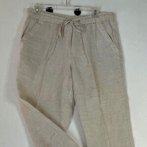 Jones New York Sport women’s linen drawstring cropped loose fit pant M